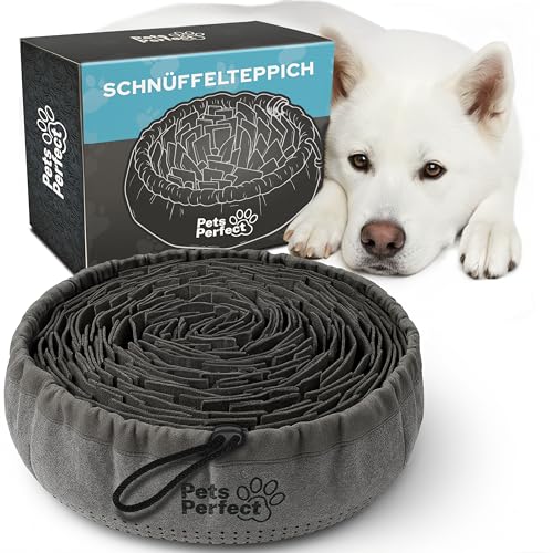 Pets Perfect® Schnüffelteppich Hund – Intelligenzspielzeug und Schnüffelmatte zur Nasenarbeit – rutschfest, Waschbar, Filz-Material – Beschäftigung,...