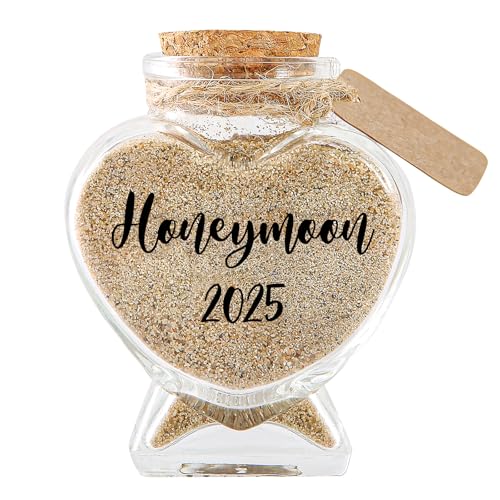 Blupkany Herzförmiges Glas Honeymoon 2025 Sand Andenken