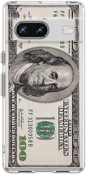 Blingy's Funda para Google Pixel 7 Pro, divertida funda protectora de TPU suave con diseño de dinero de cien dólares, compatible con Google Pixel 7