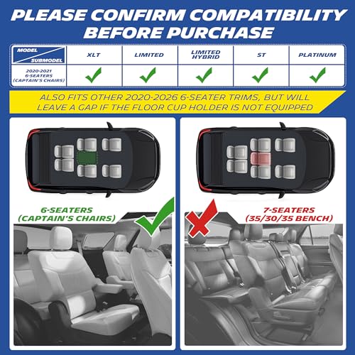 Image of Michelin Vehicle Mats for 2020-2021 Ford Explorer 6-Seat | Fit for XLT /Limited /ST /Platinum /Limited Hybrid, Captain Seats, 2nd Row, All-Weather TPE Custom Fit Liner, Premier
