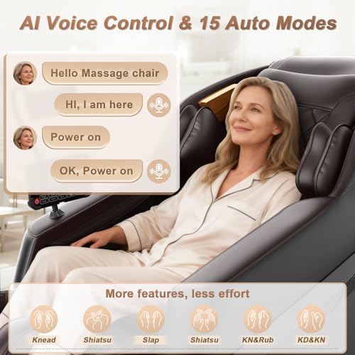 FURNIMAT 2026 Massage Chair Full Body, 3D SL-Track Zero Gravity Shiatsu Massage Chair Recliner with AI Control, Body Scan, Airbags, Heating, Foot Roller, Auto Modes, Bluetooth Speaker - Image 5