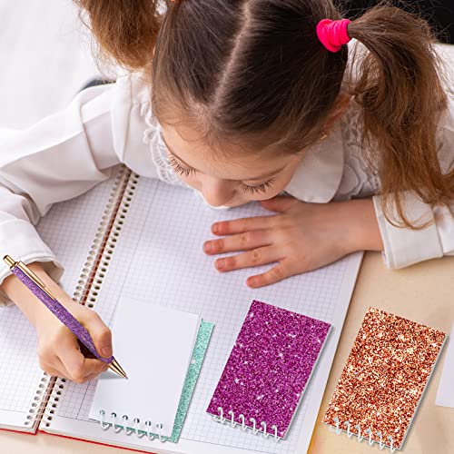Image of Glenmal 8 Pcs Mini Notepads for Kids Party Favors Mini Tie Dye Note Pads Glitter Colorful Little Pocket Notepads for Girls Gift Classroom Rewards 20 Pages Each (Solid Color)