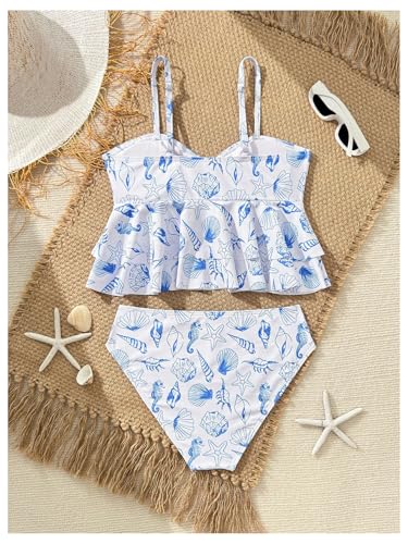 SHENHE Girl's Tankini Swimsuit 2 Piece Tiered Ruffle Flounce Beach Bathing Suits Swimwear2