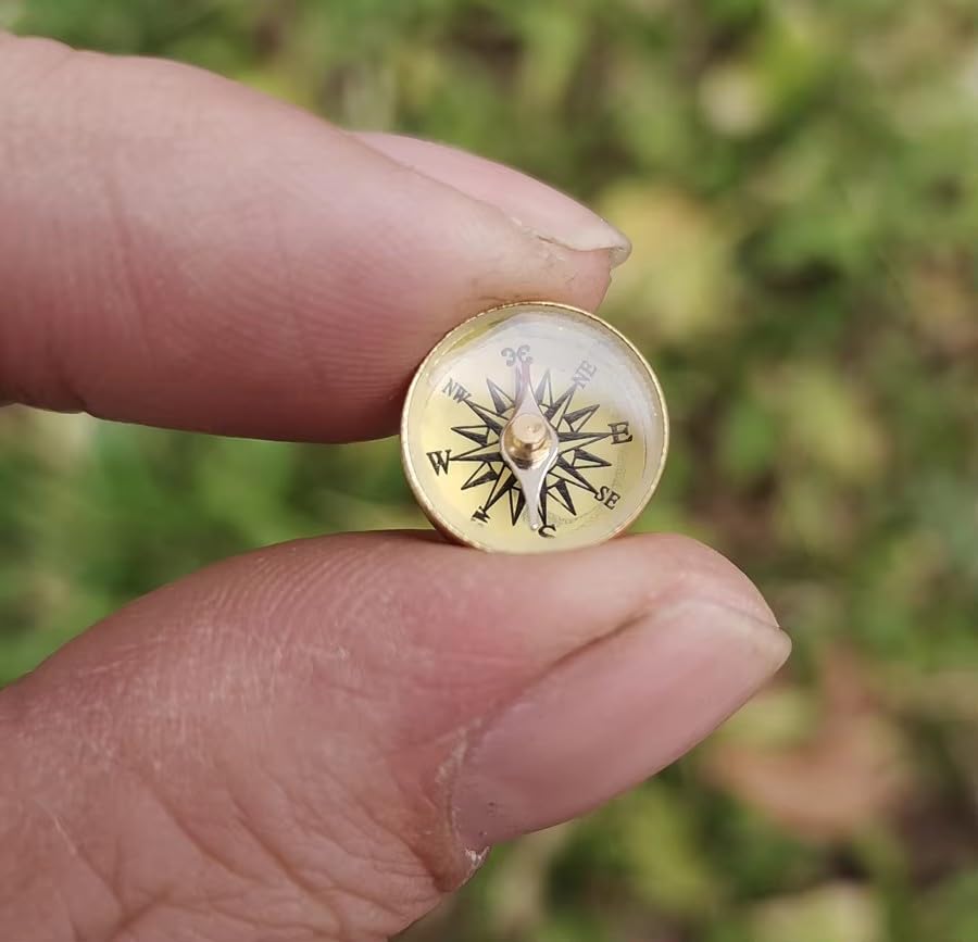 Brújula Miniatura de Latón para Camping y Supervivencia al Aire Libre, Aguja Indicadora de Alta Precisión y Sensibilidad miniatura 3