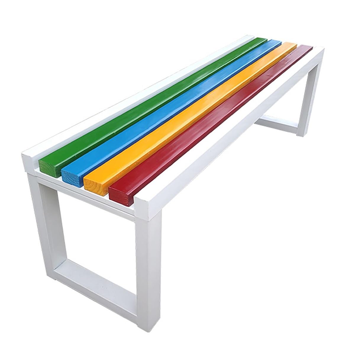 Banc de jardin en bois massif blanc de 100cm pour terrasse et balcon