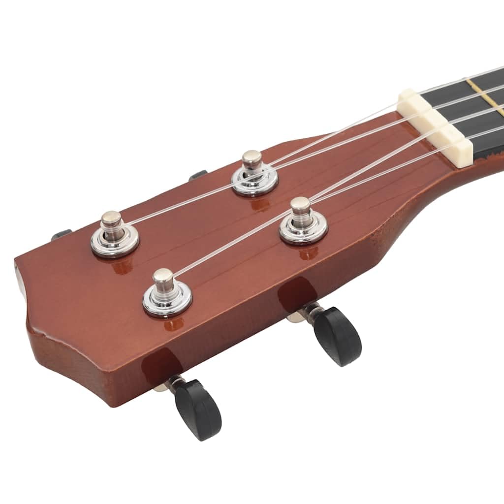 Sopran Ukulele Set für Kinder mit Tasche aus dunklem Lindenholz 21 Zoll, inklusive 2 Plektren, Griffbrett und Steg, ideal für Anfänger, Konzert und Orchester