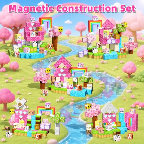 100PCS Magnetic Blocks, Toys Castle Building Cube Birthday Gifts for Girls - image 4