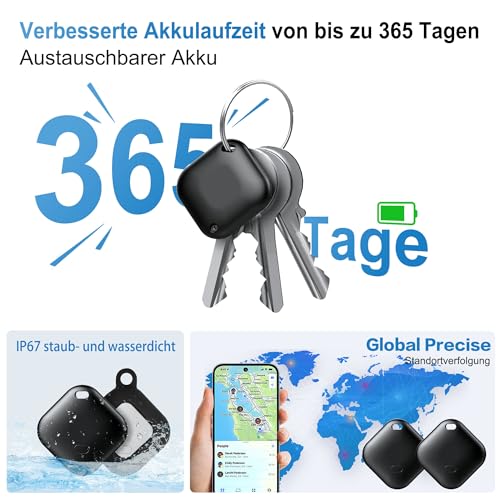 Air Tag Android,Tracker,Bluetooth Smart Tag kompatibel mit Google „Find My Device“ APP (nur Android), Geeignet für Gepäck Koffer, Schlüssel, Rucksäcke, Haustier und andere, Schwarz-4 Packs – Bild 6