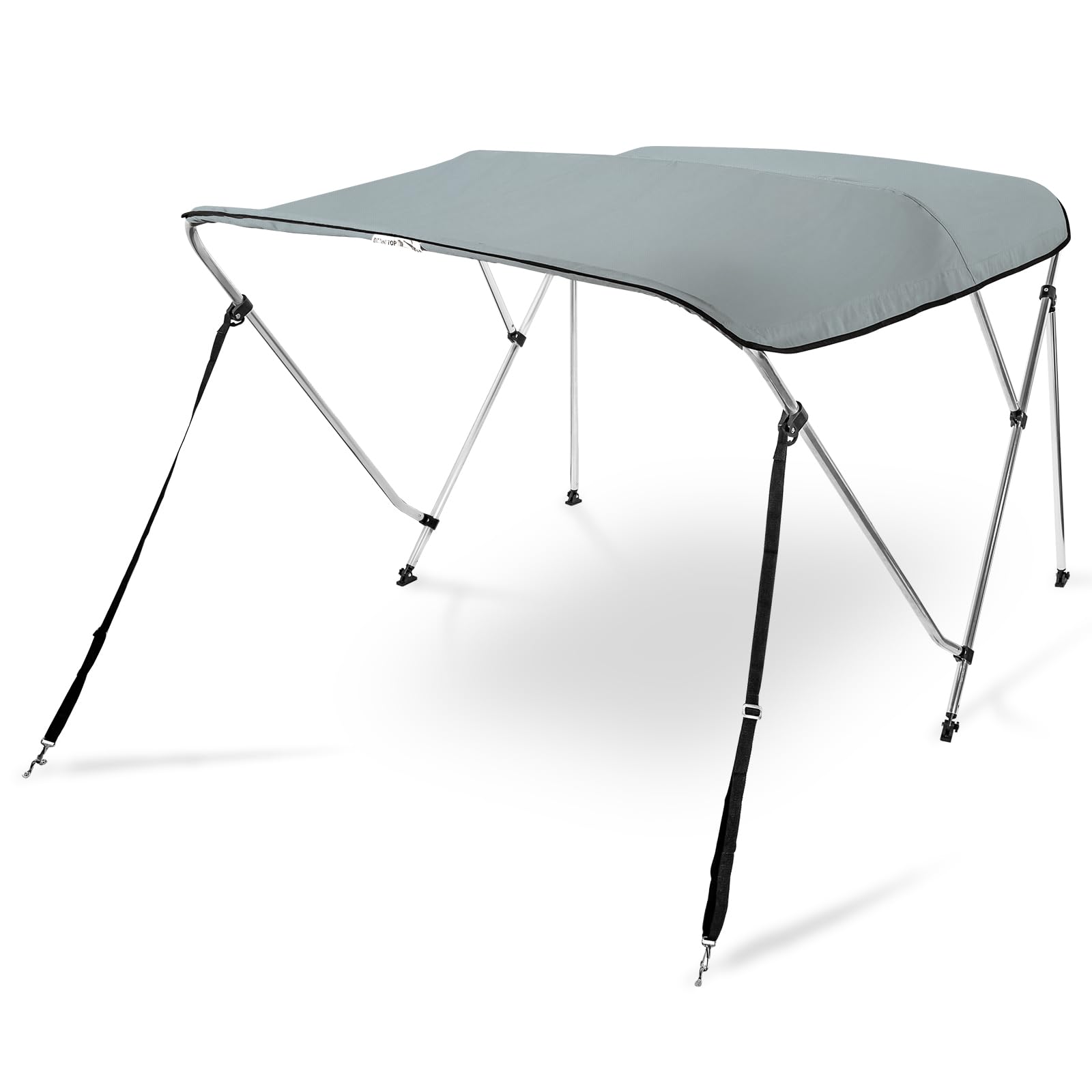 AA Products 3 Bow Bimini Top Cover Sun Shade Boat Canopy Waterproof Includes Storage Boot with Aluminum Frame, 46" Height with Rear Support Poles