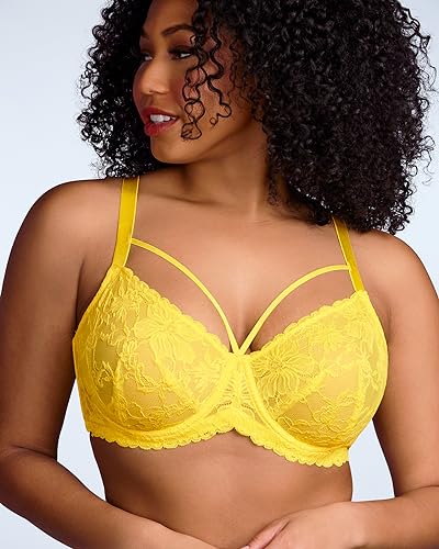 Image of HSIA Minimizer Bras for Women Full Coverage, Unlined Lace Sexy Plus Size Underwire Bra for Large Breasts