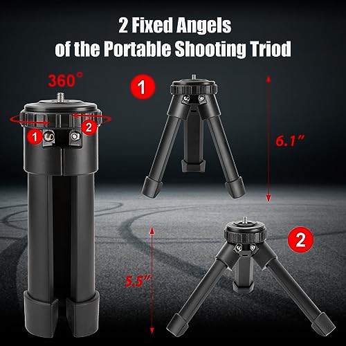 Shooting Rest Tripod, Rapid Shooting Stick Gun Rifle Rest,Lightweight Aluminum Compact Cast Construction Bench Shooting Stand with 360° Rotate V Yoke Holder for Target Shooting Hunting.