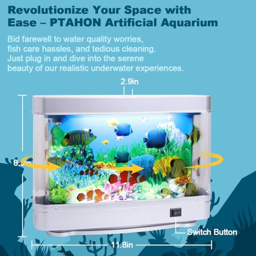 Ptahon AL- C101MLA1T Artificial Tropical Fish Decorative Moving Aquarium Lamp - Virtual Ocean Motion. Kids Fake Fish Tank thumb #1