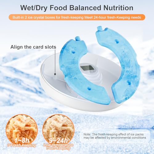 Aupetm Automatic Cat Feeder Wet Food - Automatic Pet Feeder 6 Meals Cat Food Dispenser With 2 Ice Packs thumb #4