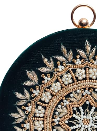 Image of THE TAN CLAN Ifrah Hand Embroidered Clutches for women Purses Luxury Evening Handbags for ladies
