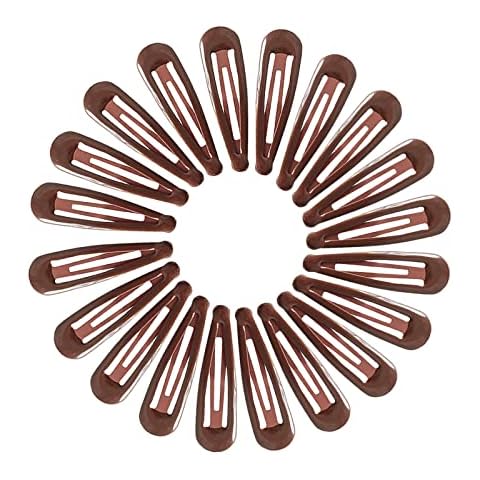 NiceYnn 20pcs Candy Color Small Hair Clips, 4.8cm Colorful No Crease No Slip Metal Snap Mini Hair Barrette Hairpin Accessories for Kids Teens Women Brown Cover
