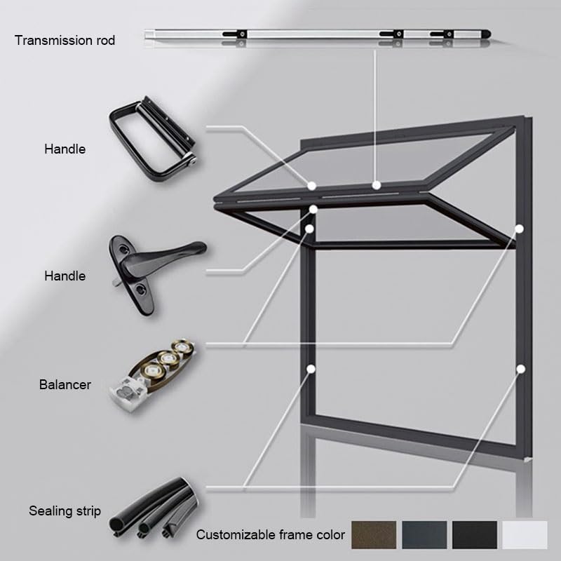 Ventana de concesión plegable, empotrada y deslizante hacia arriba, ventana de servicio ventilada para food trucks, cobertizos, cocinas domésticas y pequeños cafés.