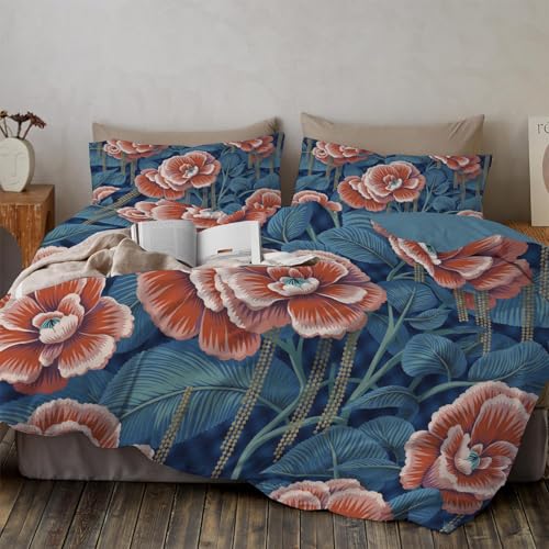 Housse couette 200x200 fermeture éclair pour lit bleu