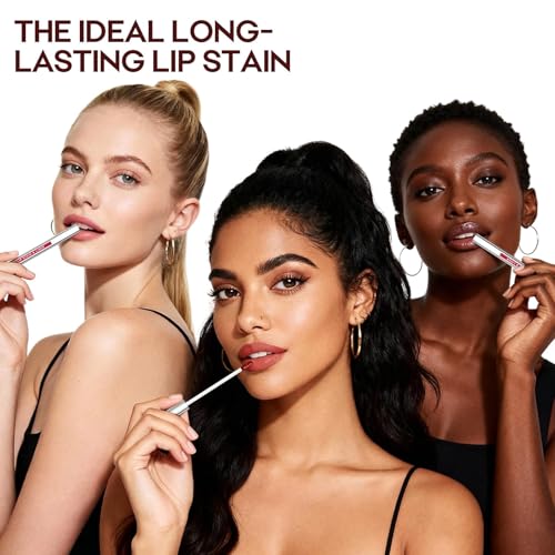 Image of 3Pcs Lip Stain Peel Off Set, Peel Off lip Liner Stain Long Lasting Waterproof, Matte Lip Tattoo Tint Transfer Proof, Highly Pigmented Color Lip Makeup(#01+02+03)