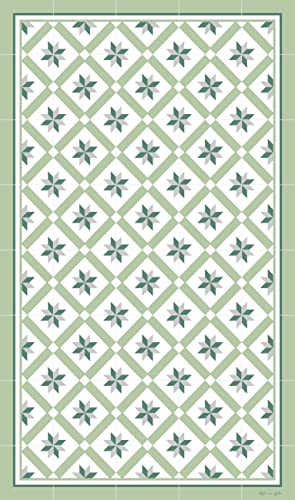 DobleUve Estudio Alfombra Vinílica Hidráulica 24 | Color Verde | 47x80 cm | Alfombra Cocina Lavable Antideslizante |...