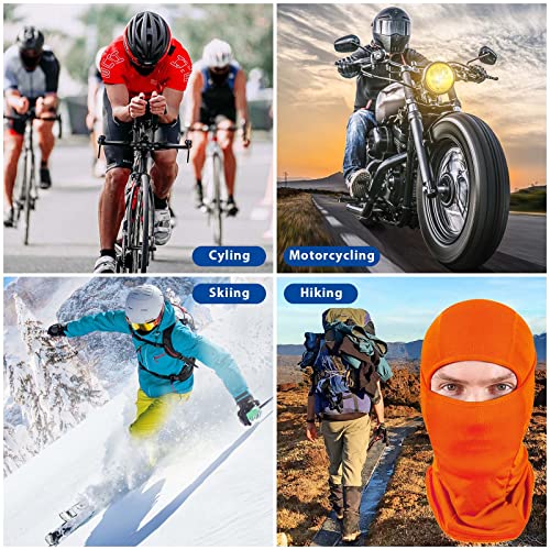 Sheverch Ski Mask For Men Women Balaclava Face Mask Breathable Uv Protection Football Running Riding Motorcycle Cycling Orange #TOP4