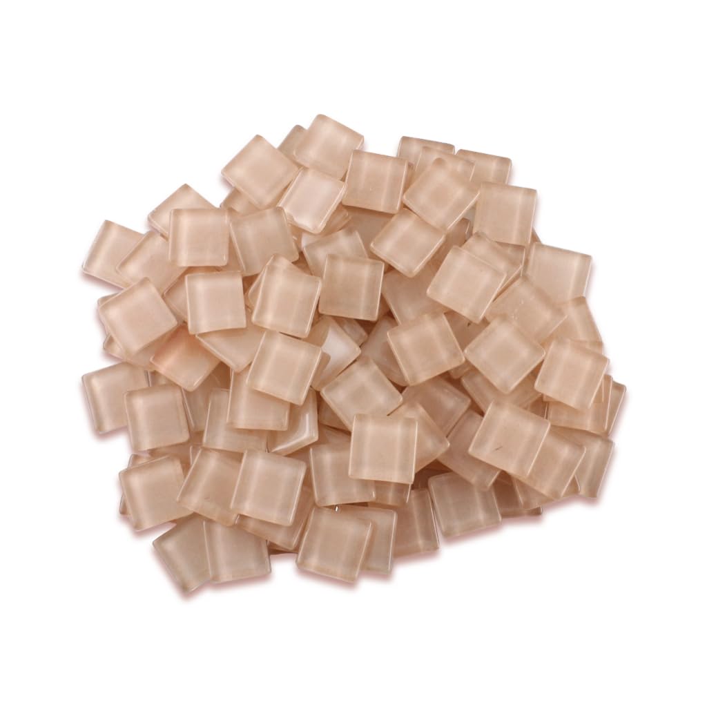 Glossy 15x15x3.5mm Crystal Glass 200 Gm Peach Orange OR-400-image-29
