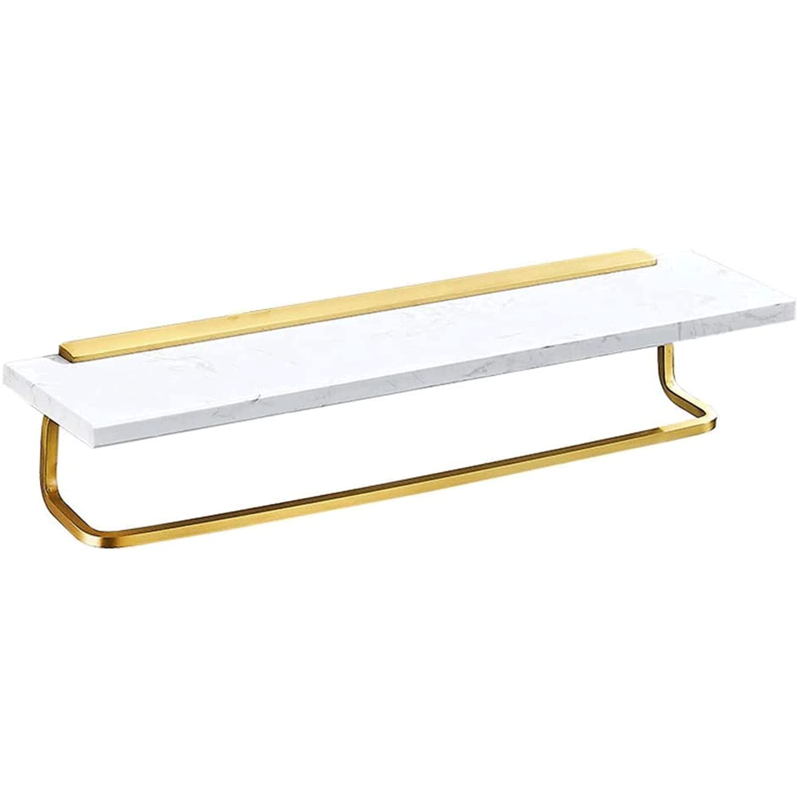 GLETSF Universal Towel Bar Towel Rack Nordic Towel Rack With Marble Rack Bathroom Towel Rack Bedroom Towel Rack Wall Mounted Towel Bar Rack Unique/White Gold/40Cm-White Gold-50Cm