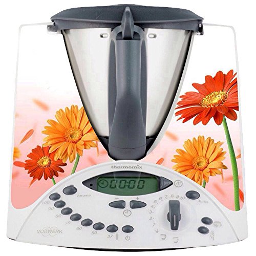 Thermodernizate.com Sticker Vinyl Autocollant pour Vorwerk Thermomix TM31 fleurs rouges