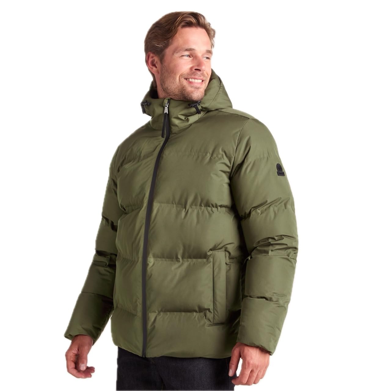 TOG24 Menka Mens DWR, Quilted Mens Winter Jacket with Hood, Windproof. with Adjustable Hem and Zip Pockets