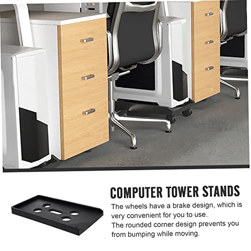 Soporte móvil para CPU con ruedas ajustables, elevador para torre de computadora de escritorio, soporte para torre de PC de plástico para oficina y hogar miniatura 2