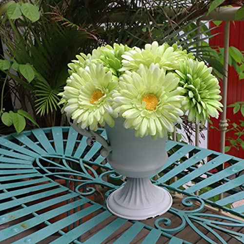 Topia Artificial African Daisies Flowers African Daisy Silk Flowers Artificial Gerbera Daisies Pack Of 10 (Green) #TOP2