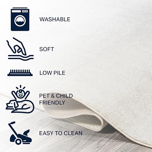 Tapete para interiores crema 4 x 6 ft lavable a máquina miniatura 4