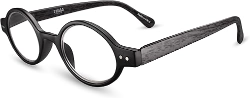 Gafas de lectura redondas retro pequeñas negras para hombres y mujeres con aspecto vintage con visión clara, lectores duraderos para mujeres y