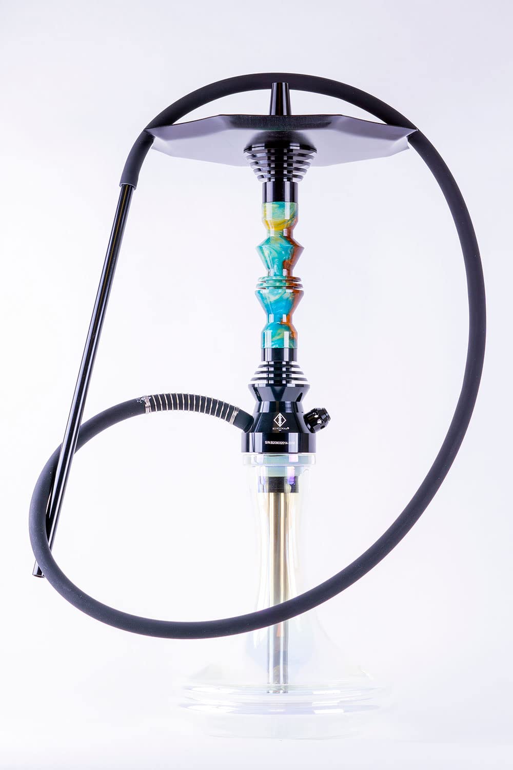 B2 Hookah Precious Cut Collection Cotton Candy Burl Wood INCLUDES MATCHING VASE