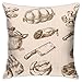 Produktbild Unknown brand Hand gezeichnete Lebensmittel Küche Doodle Graffiti Kissenbezug, doppelseitiger Druck, versteckter Reißverschluss Kissenbezug, 18inch18inch Schöne gedruckte Muster Kissenbezug