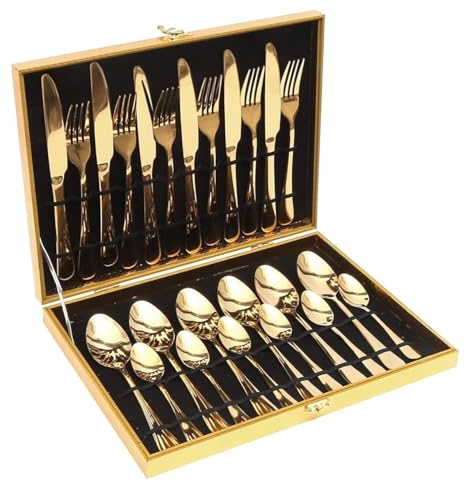 Spark Living: Stainless Steel 24-Piece Cutlery Set – Modern Flatware for 6 People, Durable and Rust-Resistant, Includes Forks, Spoons, and Knives – Elegant Design for Home and Formal Dining