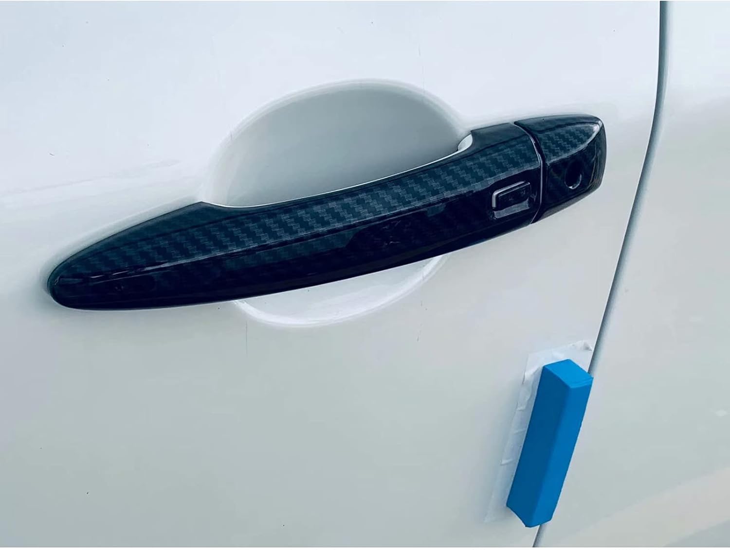 Beautost for Nissan Kicks 2024 2023 2022 2021 Door Handle Cover Trim Trims with keyless Entry System (Carbon Fiber Black)