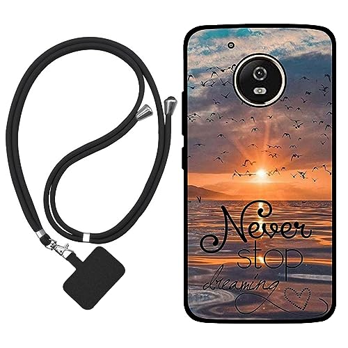 Sunrive Funda Compatible con Motorola Moto G5,Slim Fit Gel Mate Carcasa Case Bumper de Impactos y Anti-Arañazos Espalda Cover (Mar,Sol,Gaviotas)+1 X Correa Universal