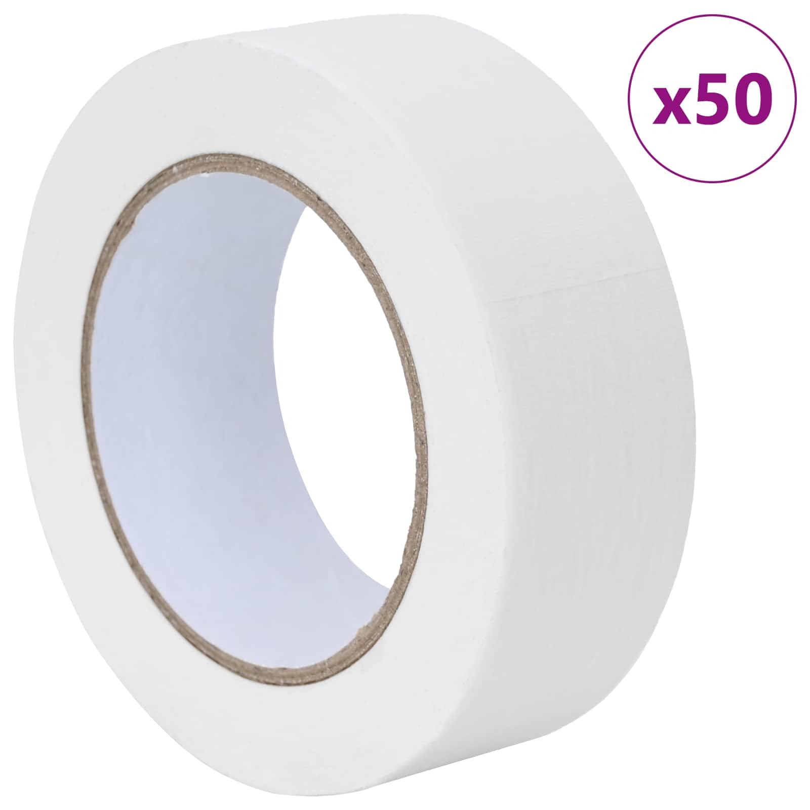 Malerklebeband Weiß 50 Stück 38 mm x 50 m Papier für Renovierung, Abdeckband für Wand Boden Tür Fenster, innen und außen, präzise Kanten und rückstandsfrei abziehbar