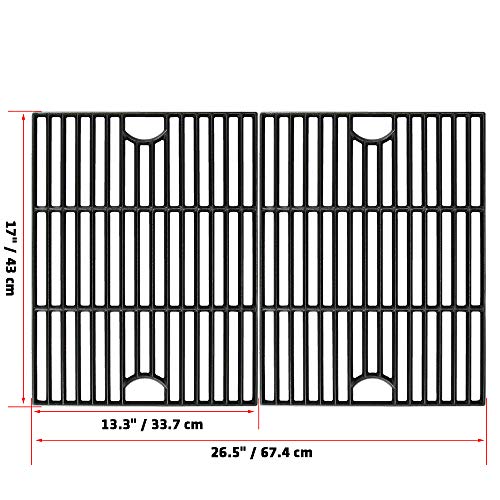 Uniflasy Cast Iron Cooking Grate Replacement for Nexgrill 4 Burner 720-0830H, 720-0670A, 720-0783E