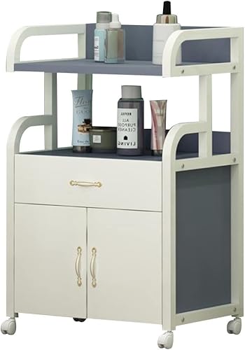 Miniatura 6 de MAHFEI - Gabinete de almacenamiento para barbería, armario de almacenamiento de salón de belleza, equipo de spa con cajón y ruedas, estación de