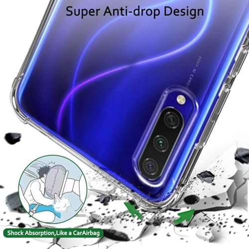 Image of BOXXO Flexible Back Cover for Mi A3 | Back Cover Transparent Clear Shockproof Case Four Corner Protection | Slim Protective Mobile Phone Cover for Mi A3