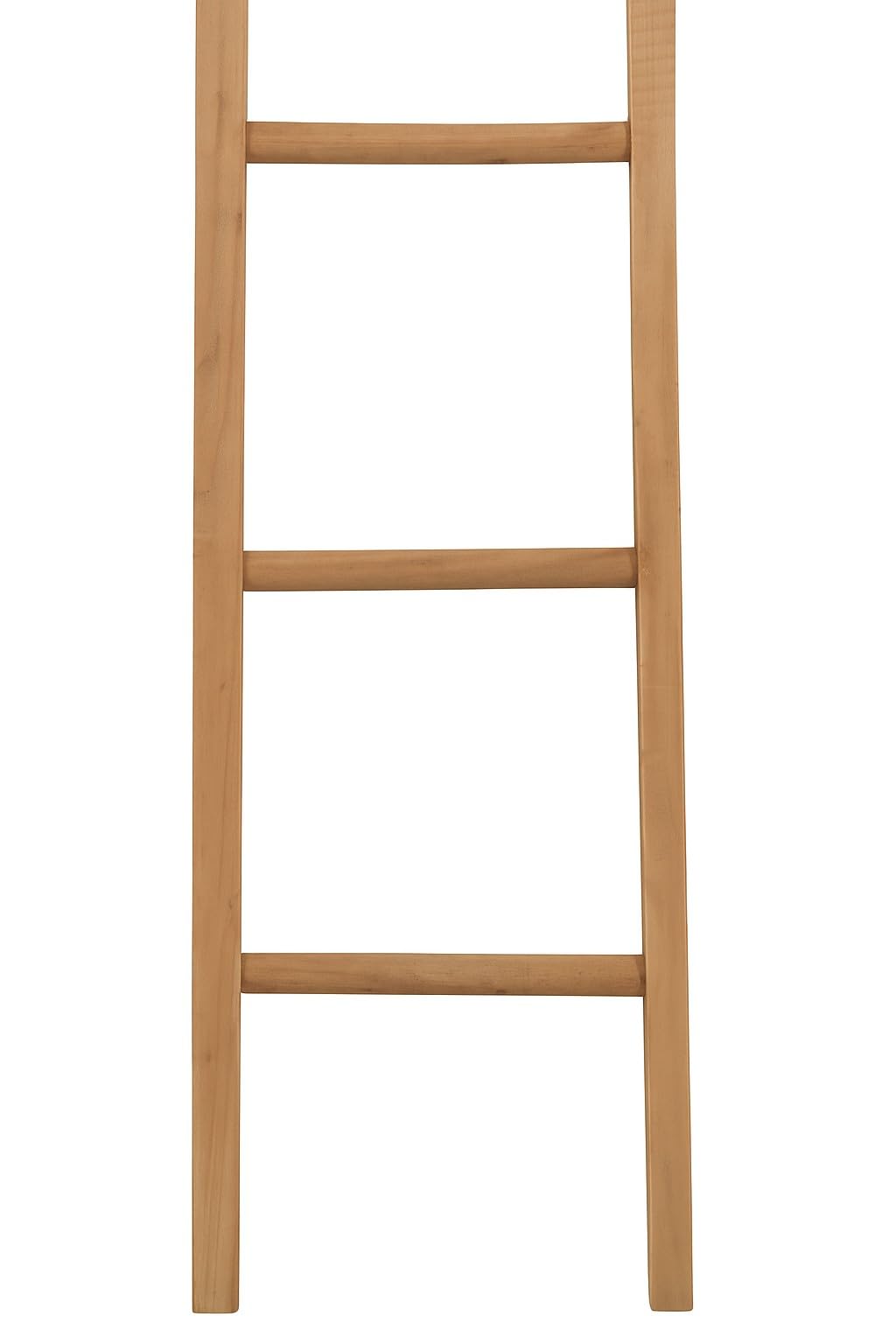 Biscottini Drabinka dekoracyjna z naturalnego drewna 148 x 34 x 4 cm - wieszak na ręczniki, wieszak na pledy - drabinka do wieszania ręczników salon i sypialnia - metalowy wieszak na ręczniki ścienny