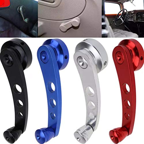 Image of Veemoon 1Set Aluminum Car Window Crank Handle Set Blue Replacement Winders for Manual Windows Includes Adapters Mounting Hardware Fits Vehicles