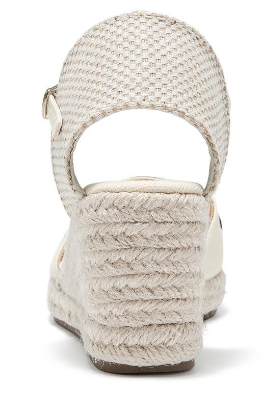 Image of Womens Espadrille Wedge Sandals Closed Toe Platform Lace Up Ankle Strap Slingback Summer Dress Shoes