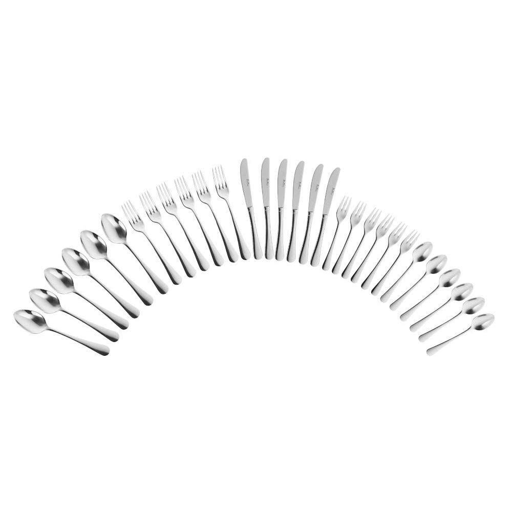 PINTINOX Juego de 30 cubiertos de plata contemporáneos pulidos de acero inoxidable, apto para lavavajillas