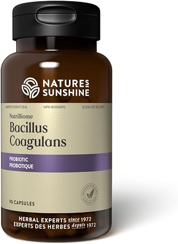 Nature's Sunshine Nutribiome Bacillus Coagulans Probióticos, 90 cápsulas | 3 mil millones de UFC de probióticos Bacillus Coagulans ayuda a defender