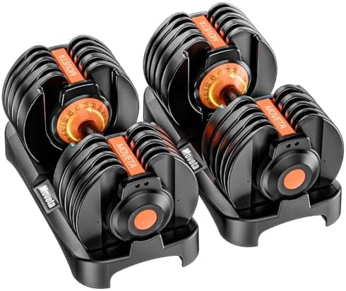 Adjustable Dumbbells Set of 2，Free Weights Dumbbells Set，Adjustab...