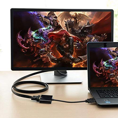 Image of BigPlayer HDMI to VGA Adapter Cable - HDMI Male to VGA Female Video Converter for Monitor, Projector, Display, Compatible with Laptop, PC, TV Box, Graphics Card, Plug and Play (Black)