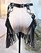 HUI GUO Women's Gothic Leather Tassel Body Leg Harness Garter Waist Belt Fringe Skirt for Music Festival Dance Party (Black), One Size