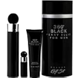 360 Black for Women - 3 Pc Gift Set 3.4oz EDP Spray, 0.25 EDP Spray (Mini), 3oz Shower Gel